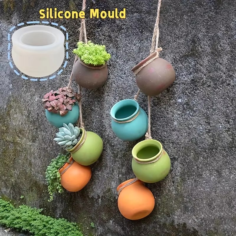 Candle Making Jars - แม่พิมพ์กระถางดอกไม้ซิลิโคน, แม่พิมพ์เรซิน, แม่พิมพ์อีพ็อกซี่, แม่พิมพ์เทียนหอม, กระถางดอกไม้ขนาดเล็ก, กระถางดอกไม้แขวนผนัง,
