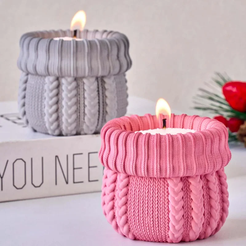 Candle Making Yarn - แม่พิมพ์ซิลิโคนสำหรับทำเทียนไหมพรม กระถางดอกไม้ ถุงเท้า ของตกแต่งคริสต์มาส งานฝีมือ ทำกล่องเก็บของจากเรซิ่น
