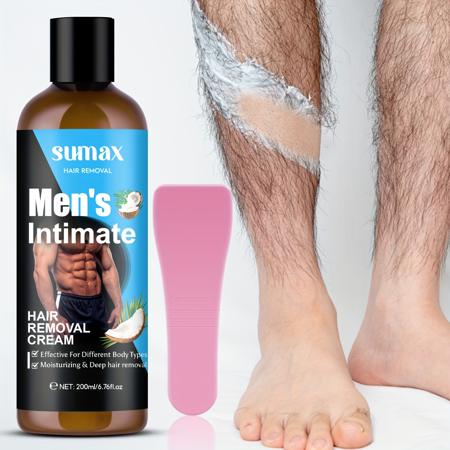 Coconut Wax Flake - ครีมกำจัดขนสำหรับผู้ชายสูตรน้ำมันมะพร้าว เหมาะสำหรับบริเวณหน้าอก ใต้วงแขน หน้าท้อง ขา ช่วยเพิ่มความชุ่มชื้นอย่างล้ำลึก