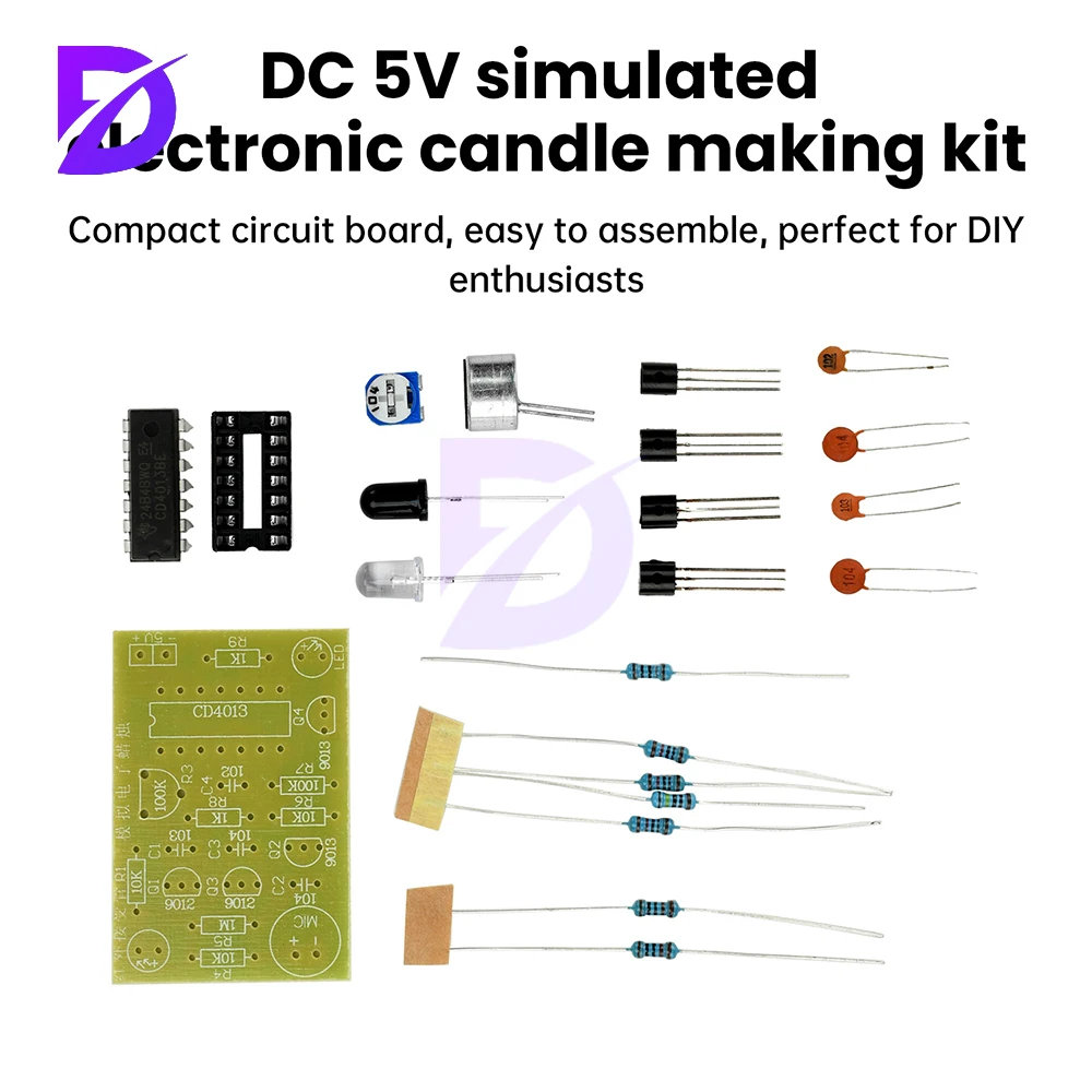 Candle Making In Dc - ชุดทำเทียนอิเล็กทรอนิกส์แบบอะนาล็อก DC5V, เทียนจำลองการควบคุมการจุดและดับไฟ, การฝึกอบรมการเชื่อมแบบอิเล็กทรอนิกส์, ชิ้นส่วน DIY