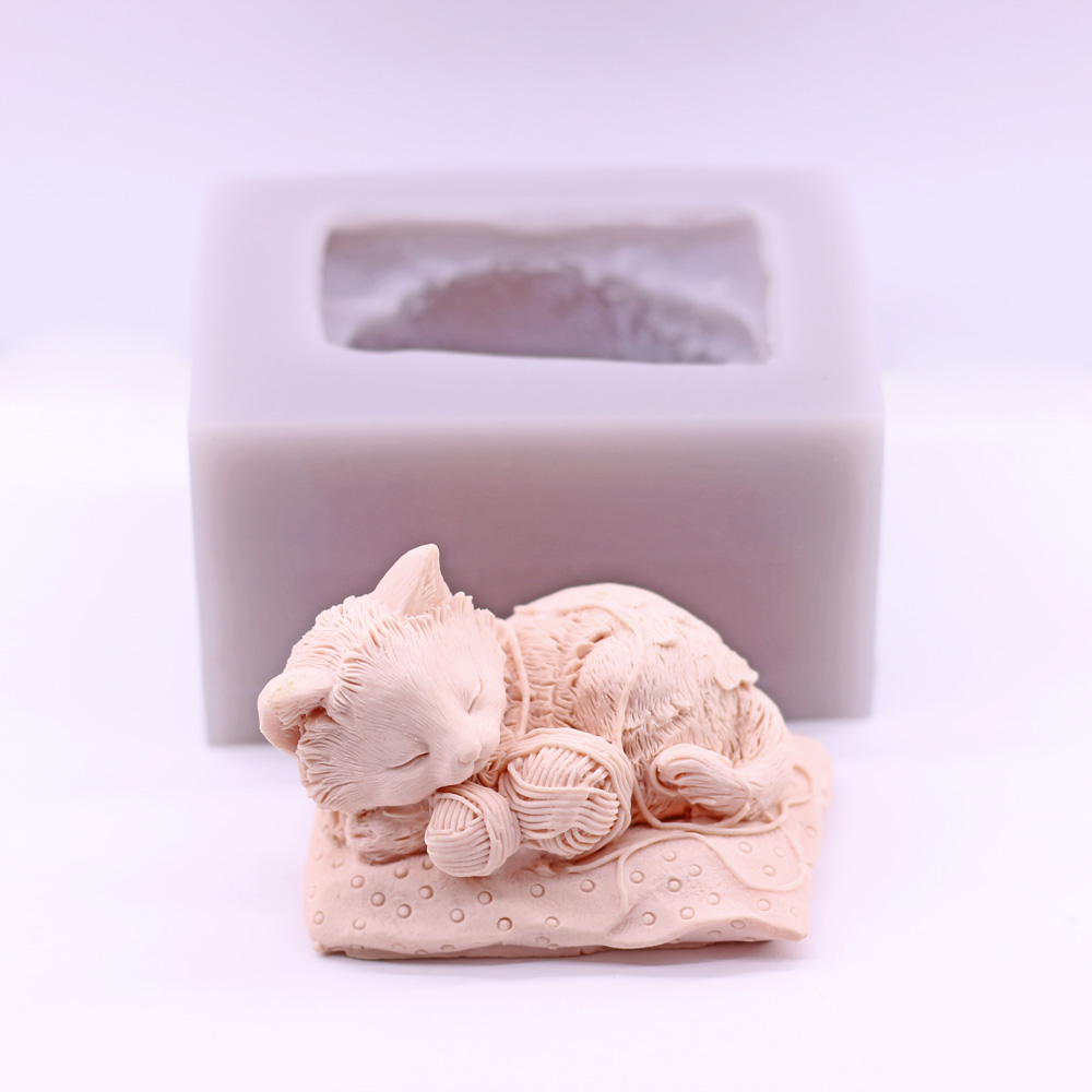 แมว 3 มิติเล่นกับลูกบอลไหมพรมแ - Candle Making Yarn บทวิจารณ์และราคา