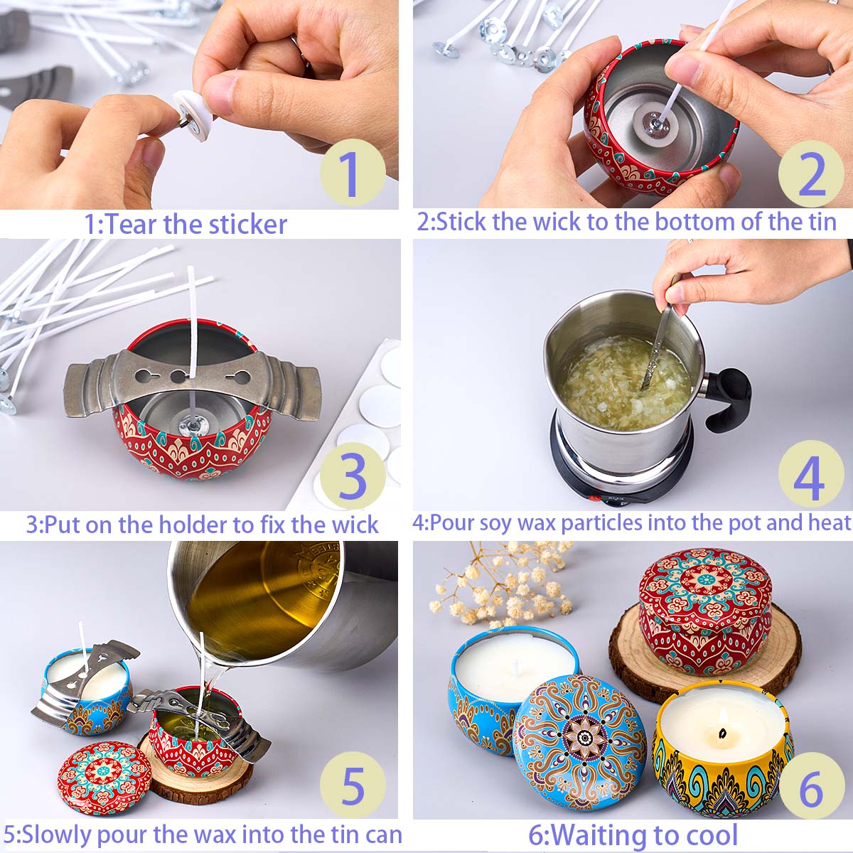 ชุดอุปกรณ์ทำเทียนหอม DIY พร้อม - Candle Making Jars บทวิจารณ์และราคา