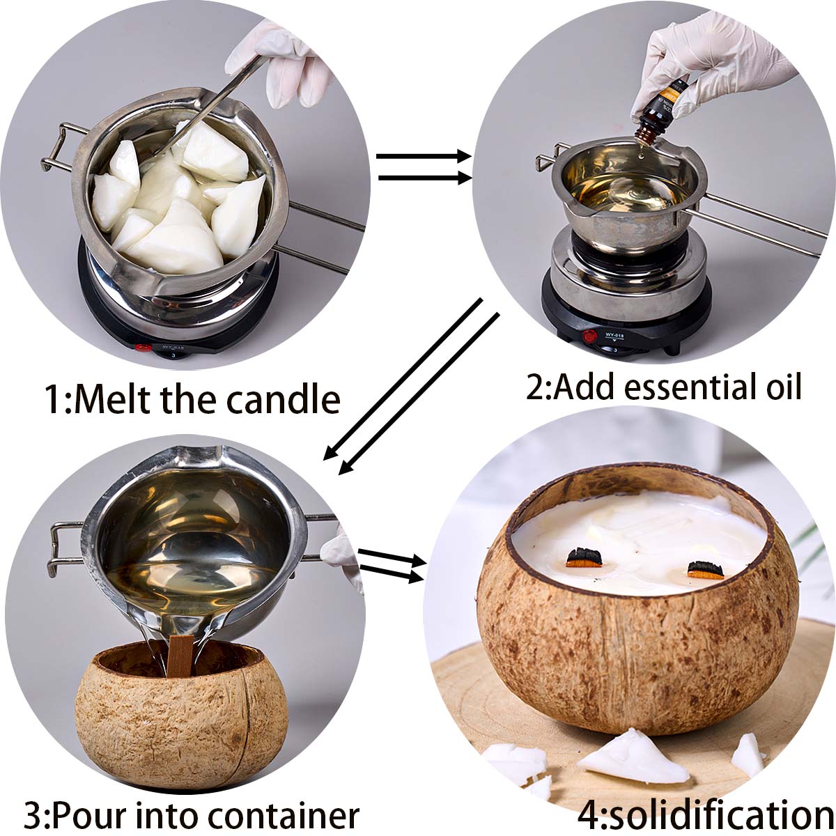 1LB ขี้ผึ้งมะพร้าวขาว ขี้ผึ้งจ - Coconut Wax Flake บทวิจารณ์และราคา