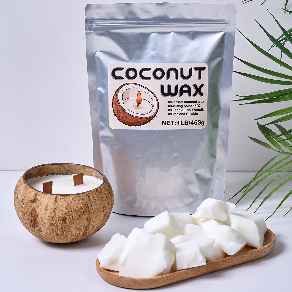 1LB ขี้ผึ้งมะพร้าวขาว ขี้ผึ้งจ - Coconut Wax Flake บทวิจารณ์และราคา